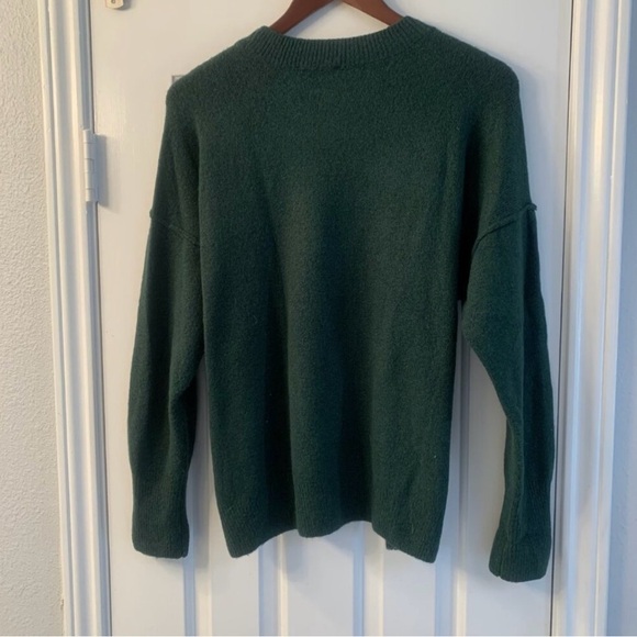 CeCe Sweater Joyful BELIEVE Script Design Soft Fabric Blend Green Women's XS - Picture 2 of 2